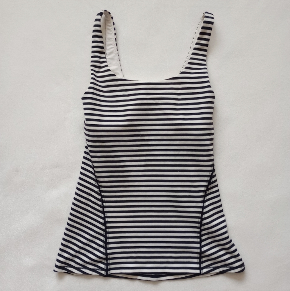 Lululemon▪️Amala Black & White Striped Tank Top - Picture 3 of 7